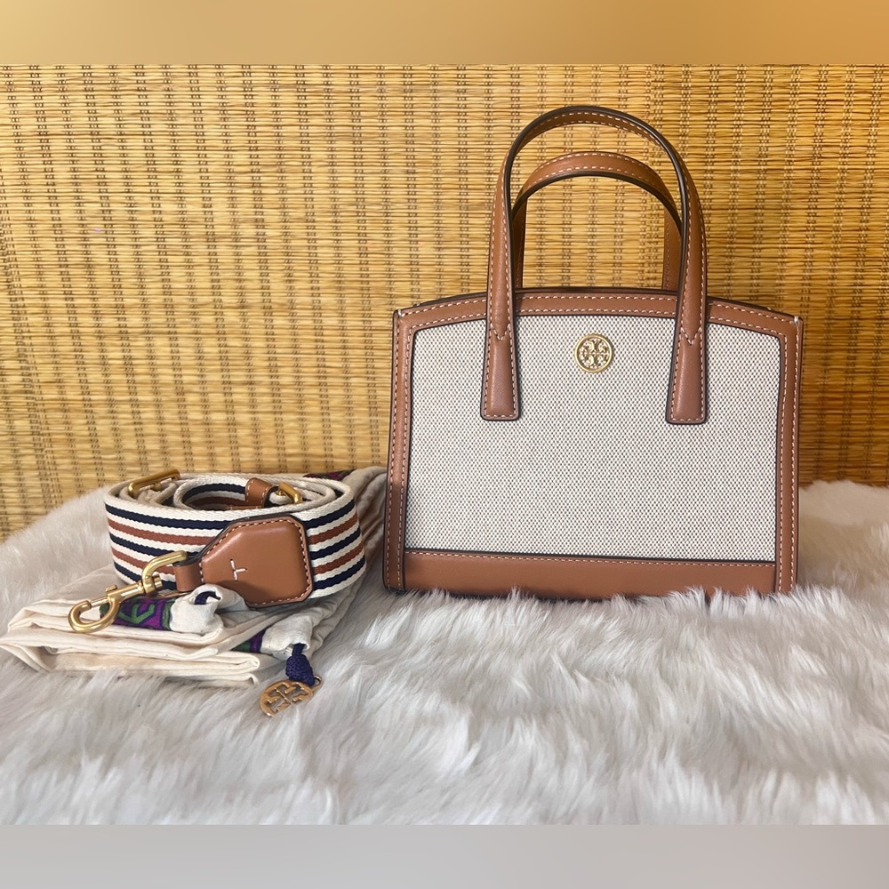 NWT TORY BURCH WALKER CANVAS MICRO SATCHEL KOBICHA